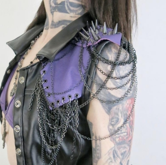 ISO King Diamond Leather Vest From Hell Couture - Picture 4 of 4